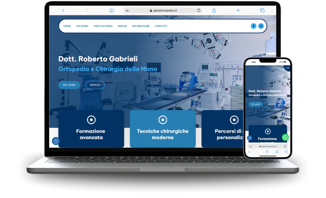 Mockup di sito web realizzato per un professionista
