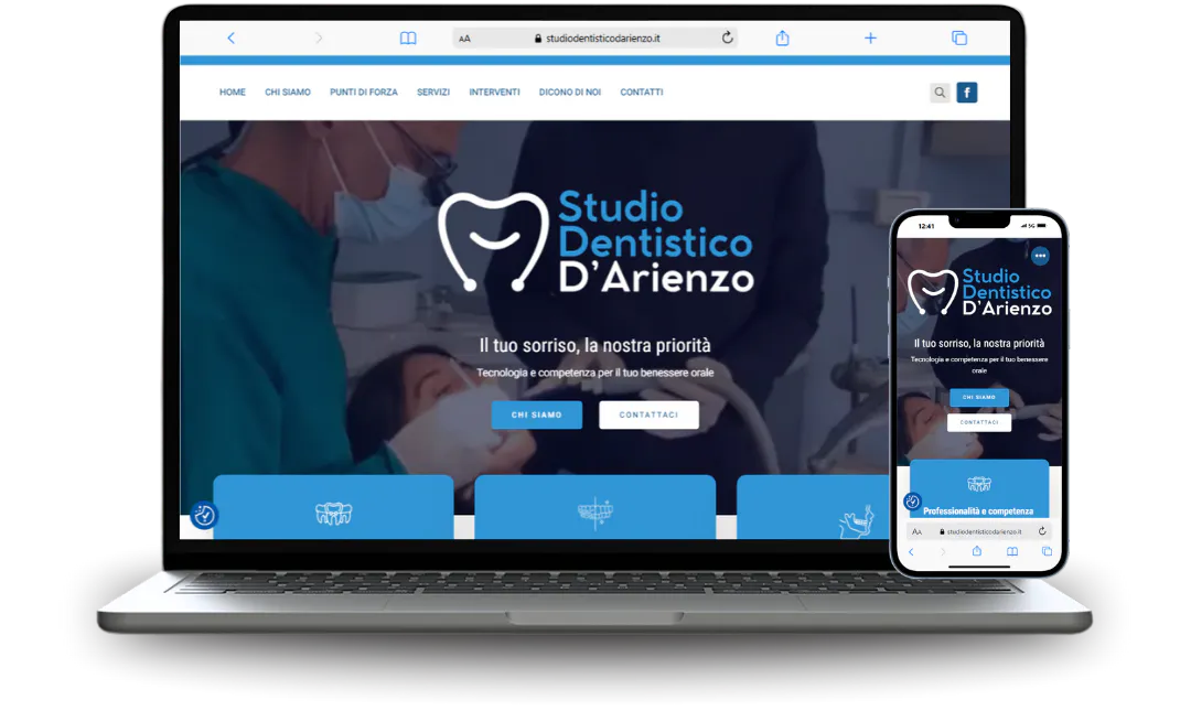 Mockup di sito web realizzato per un professionista