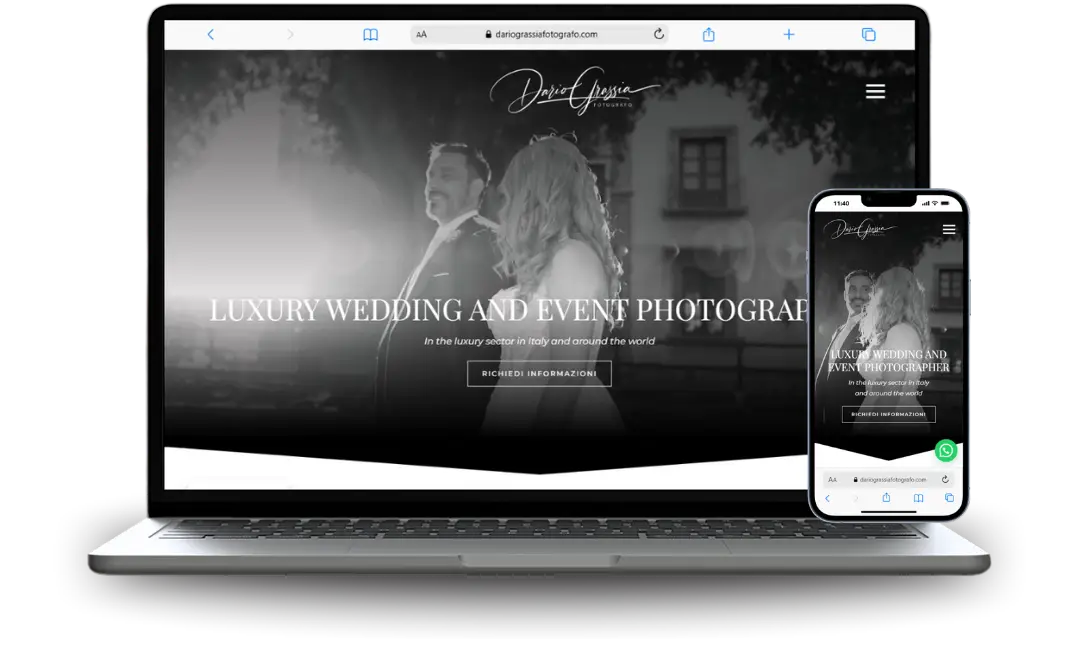 Mockup di sito web realizzato per un professionista