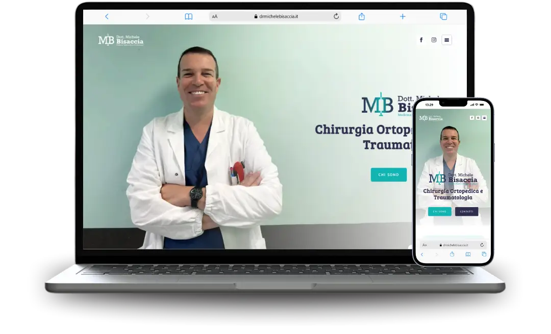Mockup di sito web realizzato per un professionista