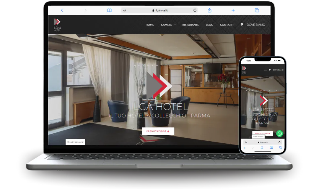 Mockup di sito web realizzato per un'azienda